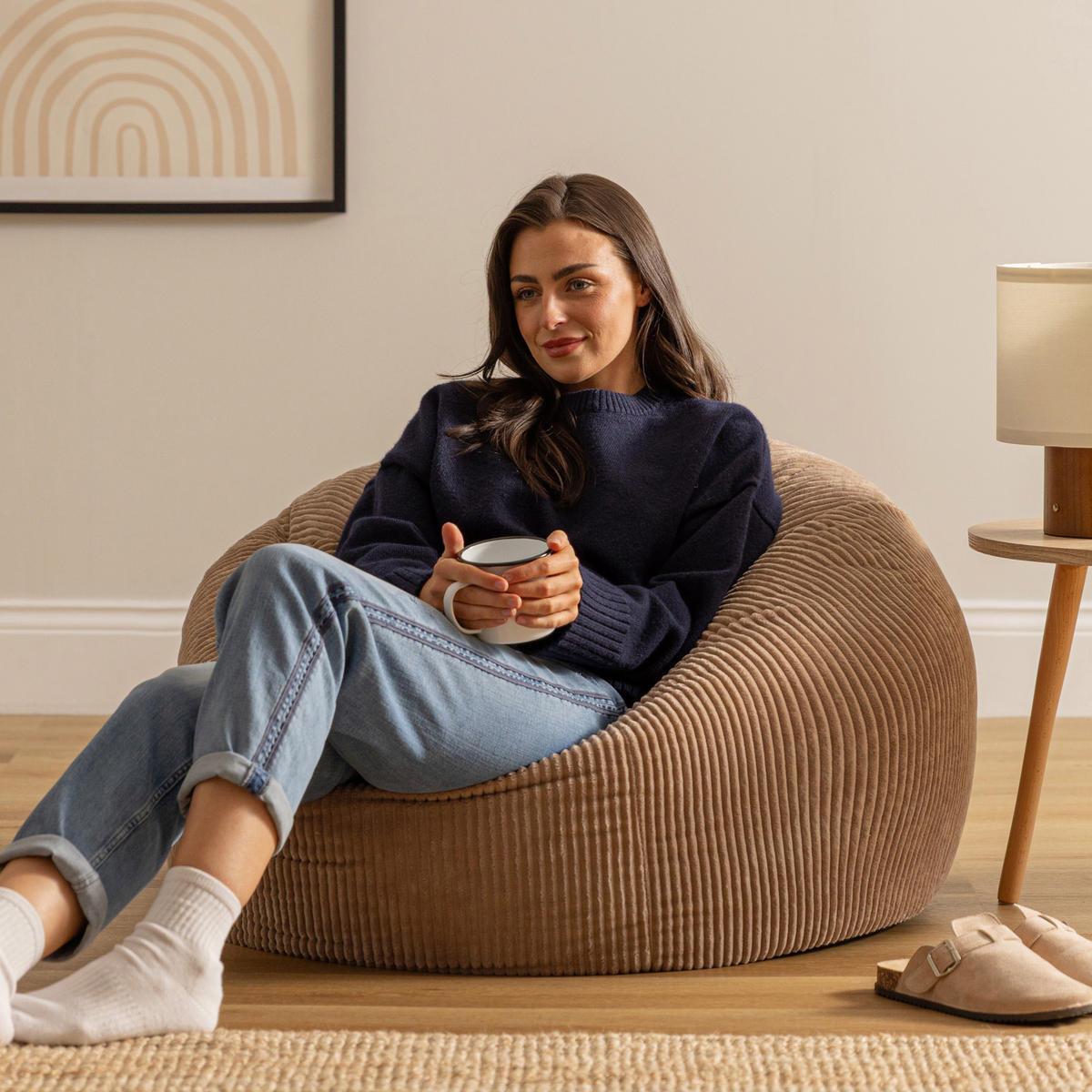 SITZSACK Klassisch Kingston, Cord - Mokka, Textil (85/50/85cm) - icon