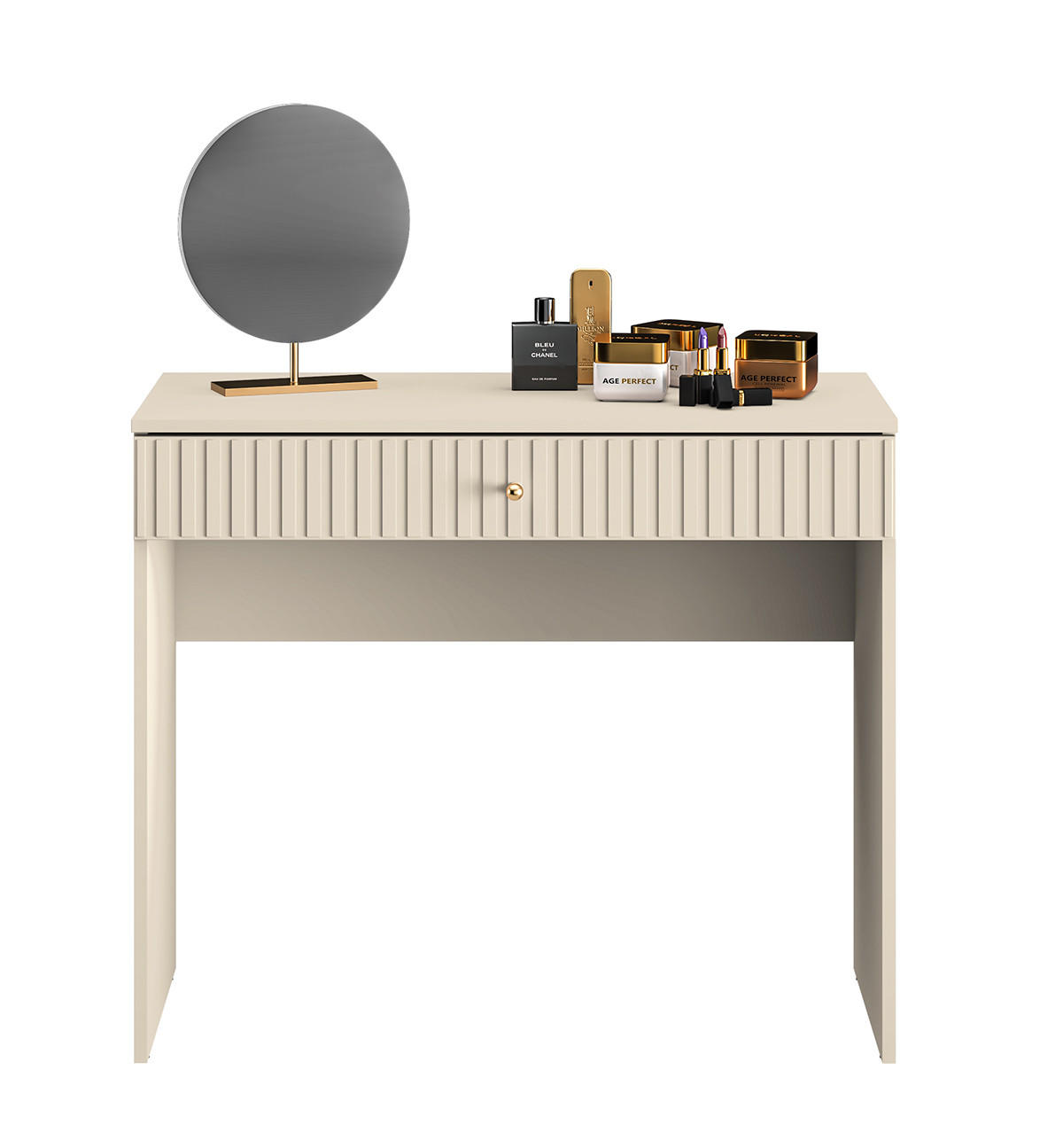 SCHMINKTISCH Sophie kaschmir matt 92 / 40 / 78cm - Braun, Holz/Holzwerkstoff (40/92/78cm) - Feldmann-Wohnen