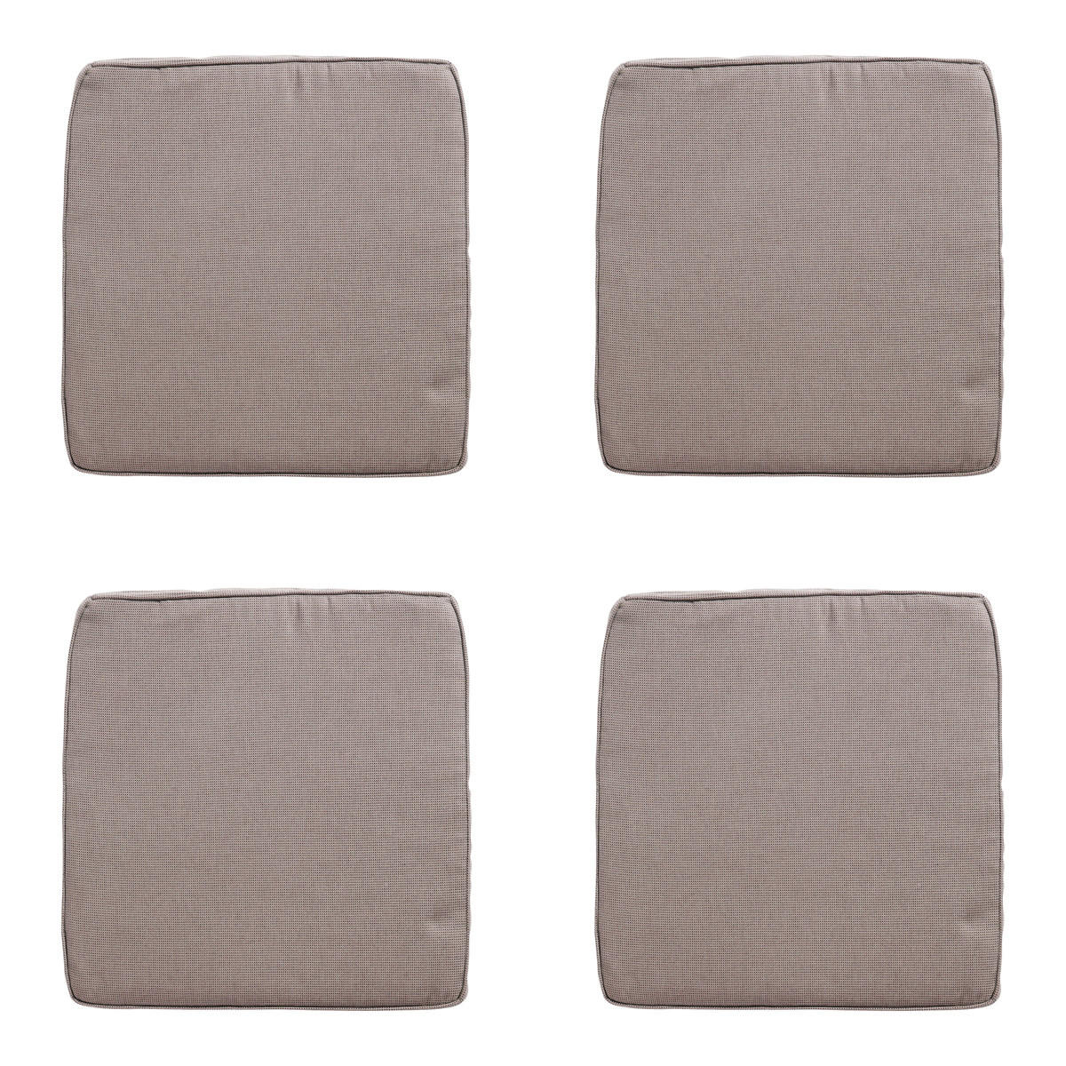 SITZKISSEN Rippe 48/48 cm 4er-Set - Braun, Textil (48/5/48cm) - Madison