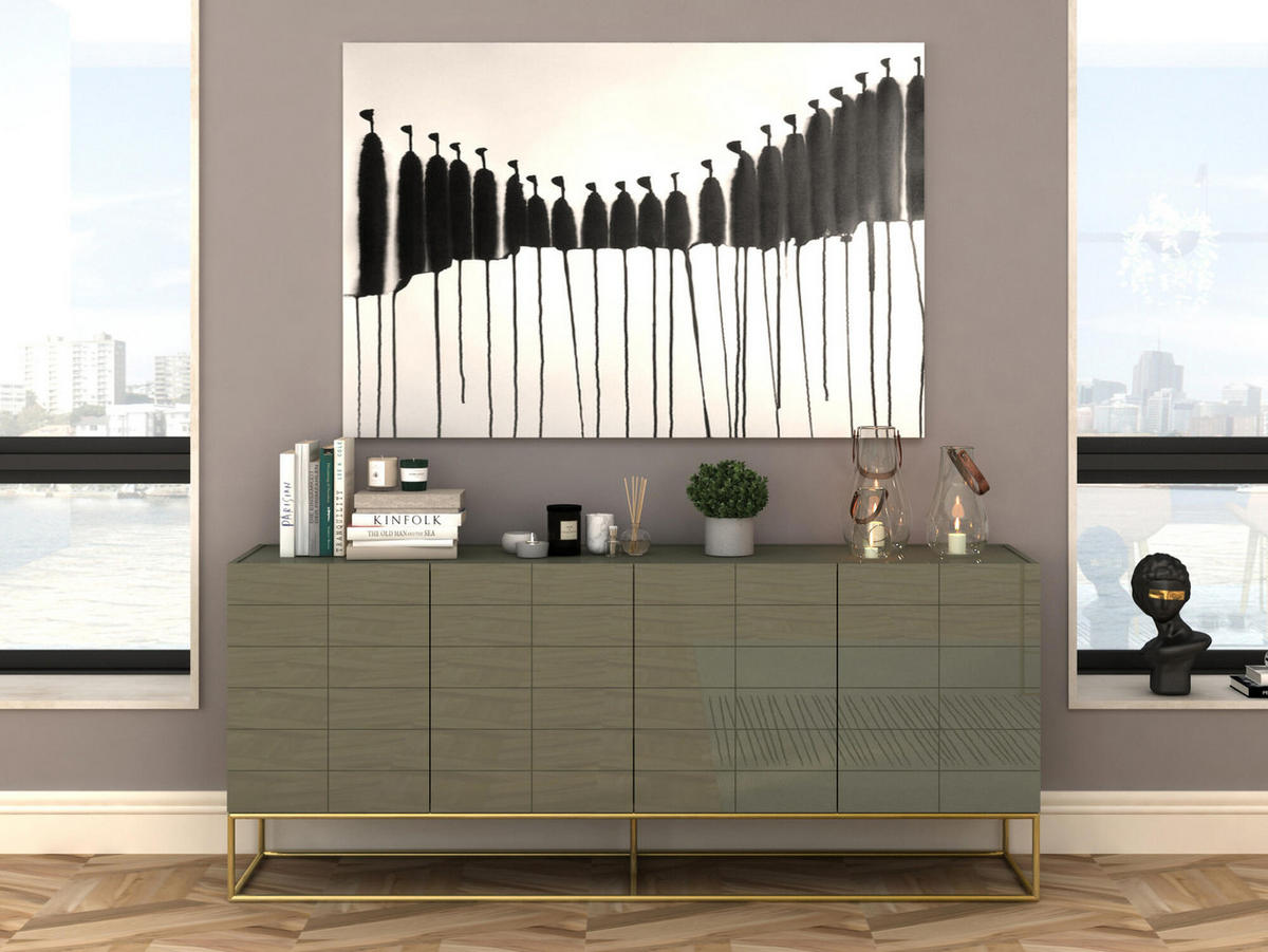 SIDEBOARD ROSE HILL Grün 180x40x75 cm - Grün, Holzwerkstoff (180/75/40cm) - FURNLUX