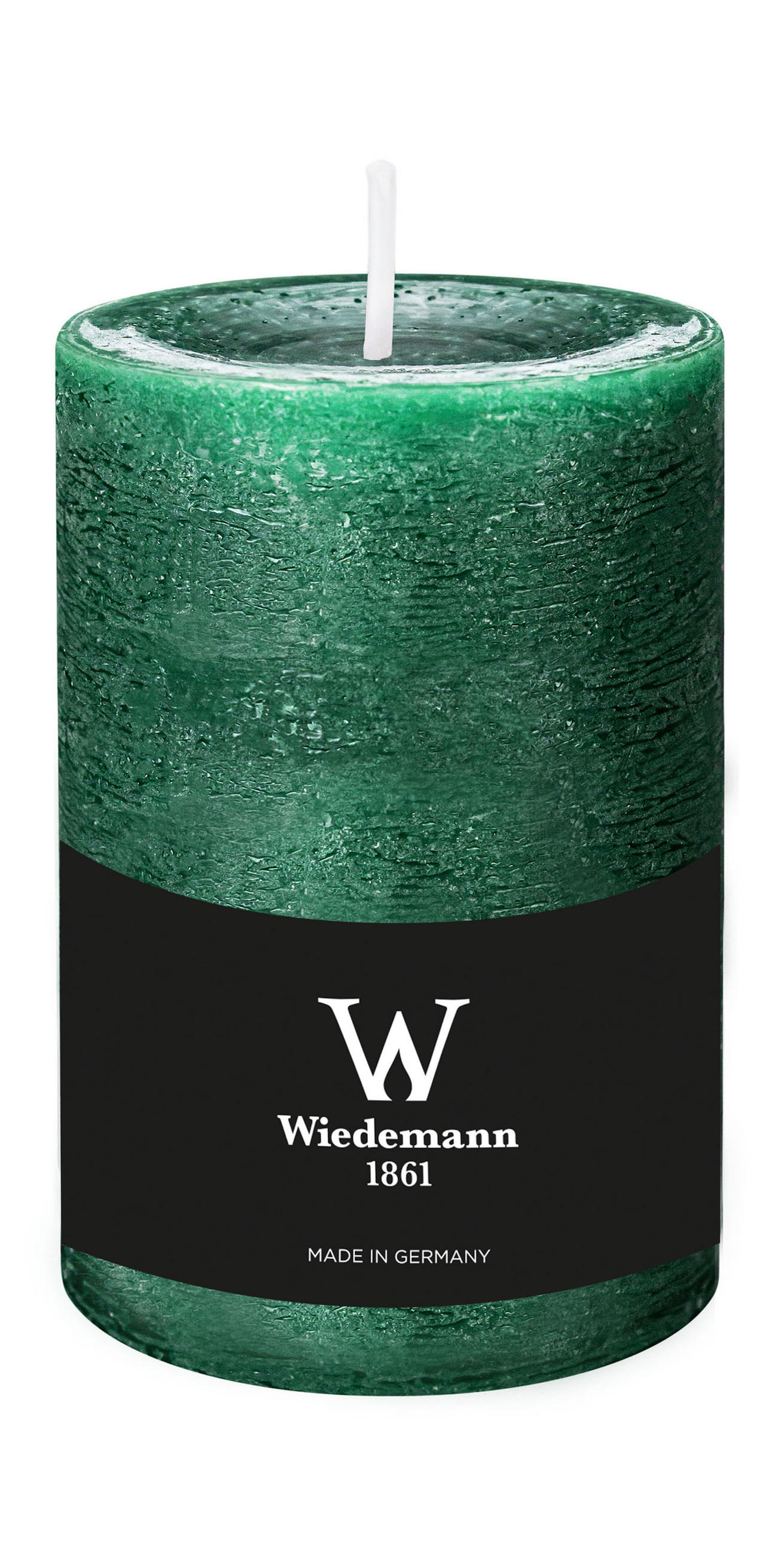 STUMPENKERZE Rustik Marble Style Seegrün 130 x Ø 78 mm, 1 Stück - Mooreichefarben, Paraffin (8/13cm) - Wiedemann Kerzen