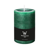 STUMPENKERZE Rustik Marble Style Seegrün 130 x Ø 78 mm, 1 Stück - Mooreichefarben, Paraffin (8/13cm) - Wiedemann Kerzen
