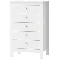 KOMMODE MDF Weiß - Weiß/Nickelfarben, Holzwerkstoff/Kunststoff (39.5/95.3/60cm) - HOMCOM