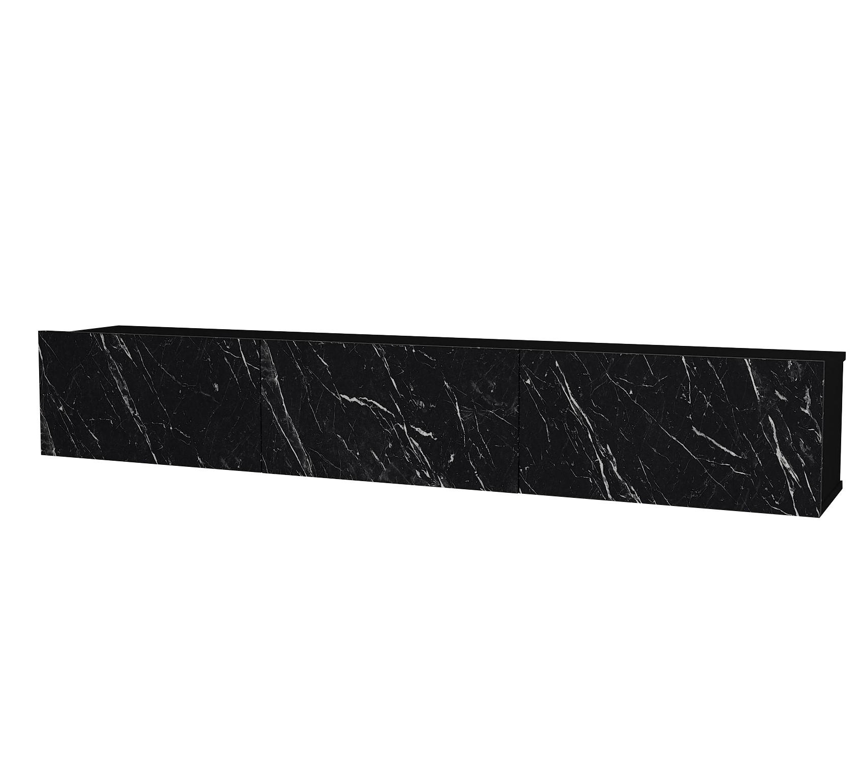 TV-LOWBOARD Hängend Damla Schwarz Marmor Optik - Schwarz, Holzwerkstoff (180/29/29cm) - moebel17