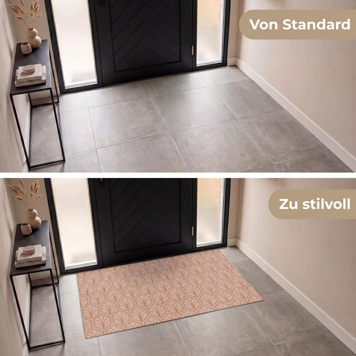 ROHOŽKA Lososovo ružová - Vzor - Geometrický 150x90 cm - staroružová, plast (150/90cm) - MuchoWow