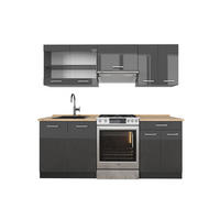 Schwarz Hochglanz/Anthrazit, Holzwerkstoff (200/81.6/60cm) - Vicco