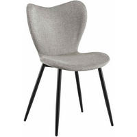 ESSZIMMERSTUHL Stoff Grau - Schwarz/Grau, Textil/Metall (50/80/58cm) - CLP