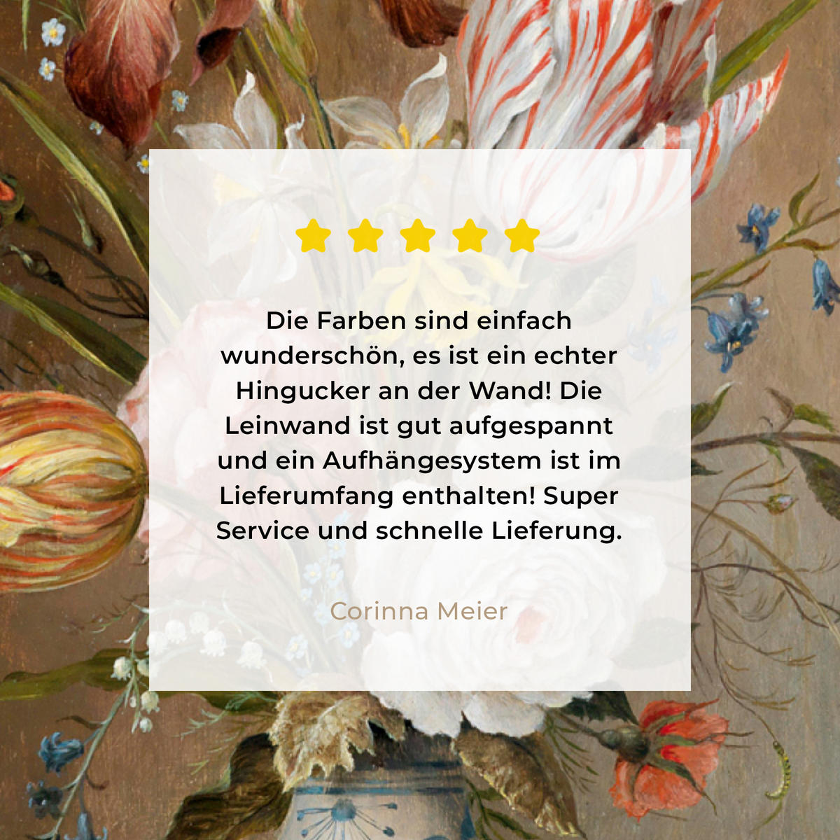LEINWANDBILD Alte Meister - Blumen - Balthasar van der Ast Wandbild Wohnzimmer 60x80 cm - Hellbraun, Textil (60/80cm) - MuchoWow