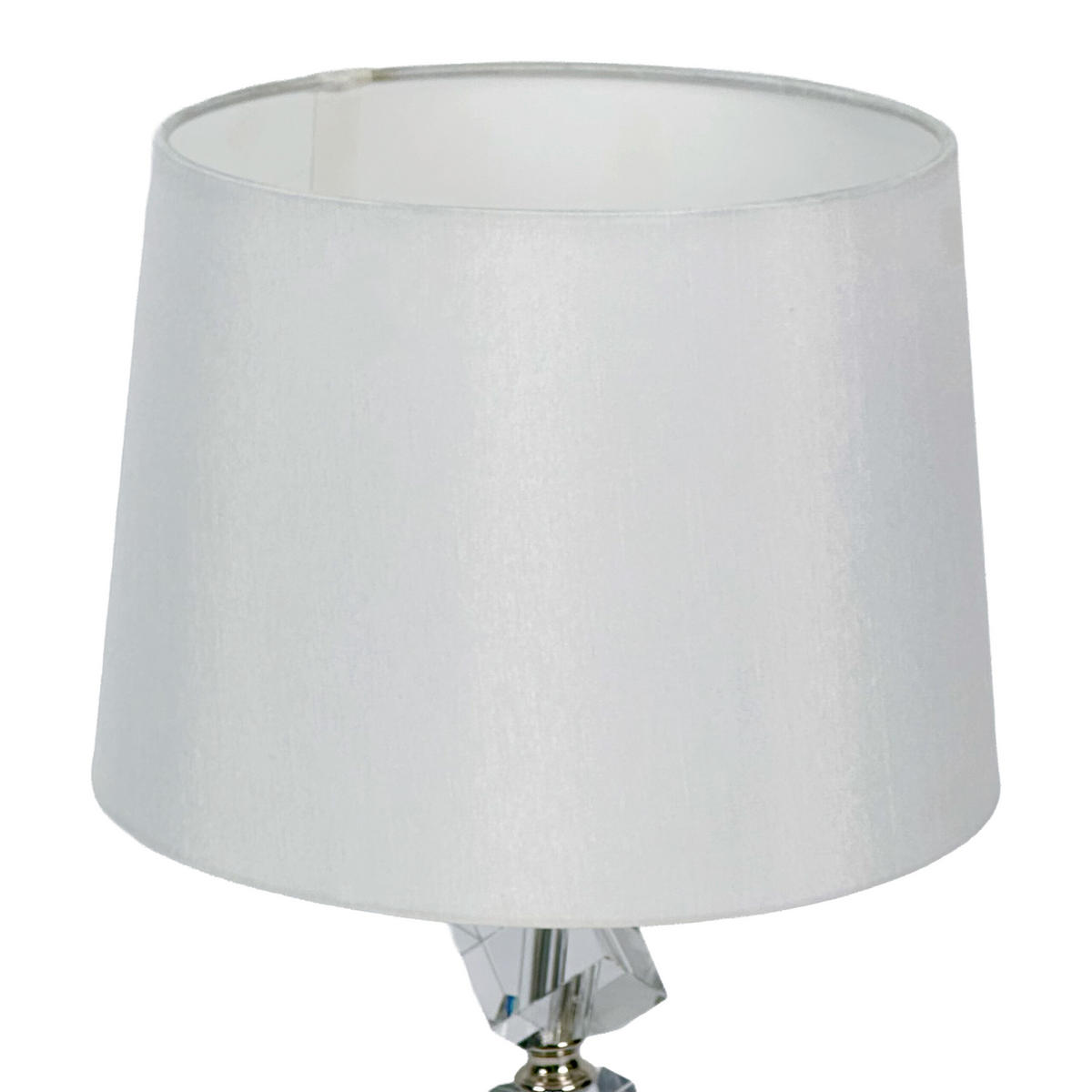 TISCHLEUCHTE - Creme, Glas/Textil (25/25/53cm) - Relaxdays