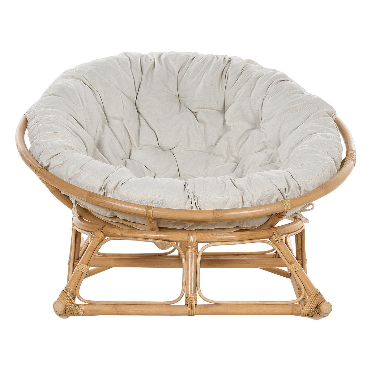 SCHAUKELSTUHL 2er-SET Rattan naturfarben/hellbeige Orvieto - Beige/Naturfarben, Naturmaterialien (110/72/108cm) - Beliani