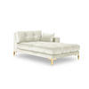 CHAISELONGUE rechts Mamaia aus Samt leichtes beige - Creme, Textil (102/75/185cm) - Micadoni
