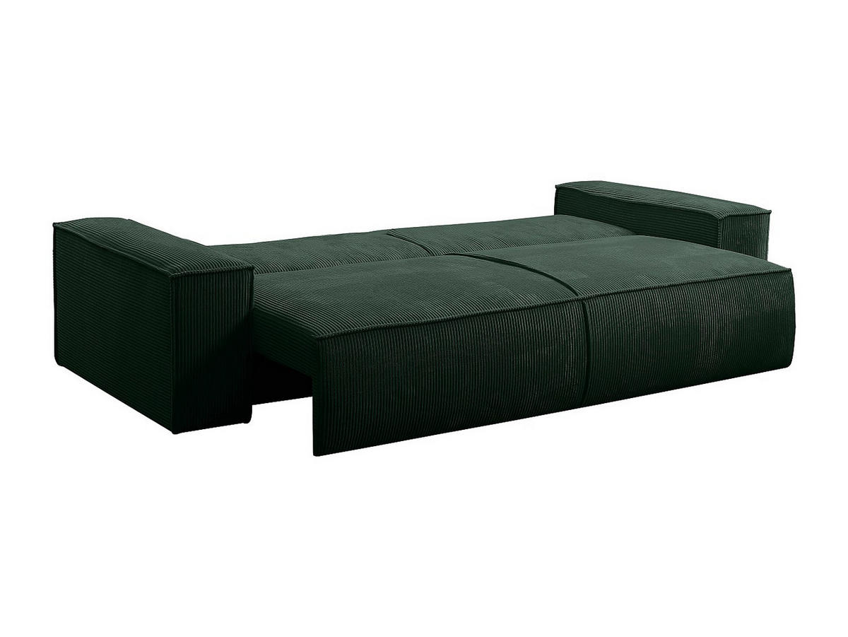SCHLAFSOFA 4-Sitzer - Cord - Tannengrün - AMELIA - Waldgrün, Textil (257/85/102cm) - Vente-Unique