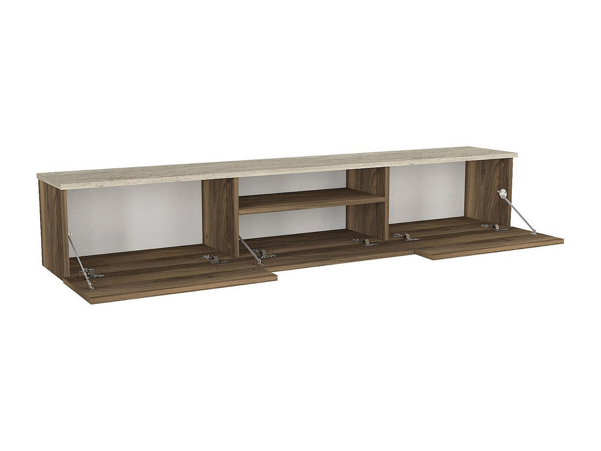 TV-HÄNGESCHRANK - 180 cm x 29.5 cm - holz - naturfarben dunkel, beige Lotula - Beige/Naturfarben, Holz (180/31.3/29.5cm) - Vente-Unique