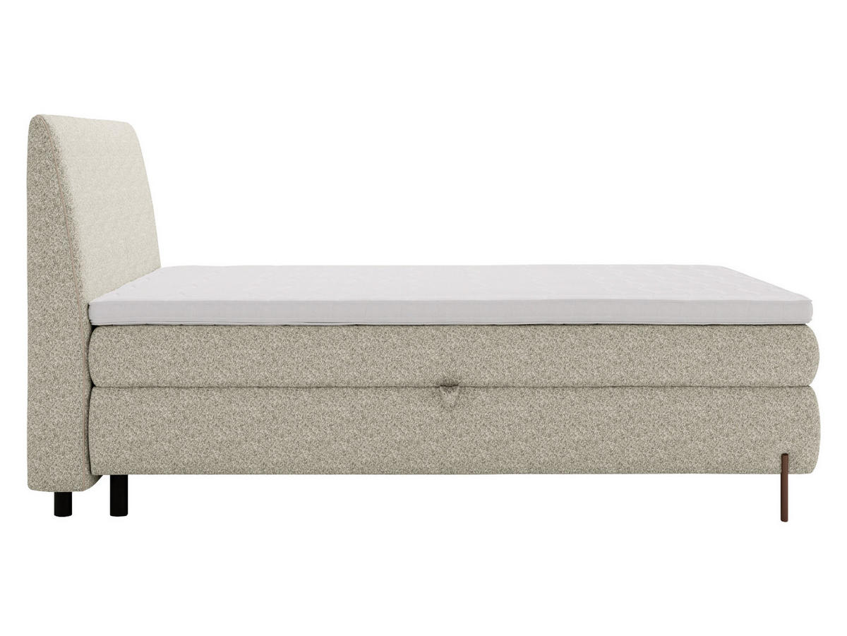 BOXBETT Evia - H3 - Braun/Naturfarben, Holzwerkstoff/Textil (160/200cm) - MIRJAN24