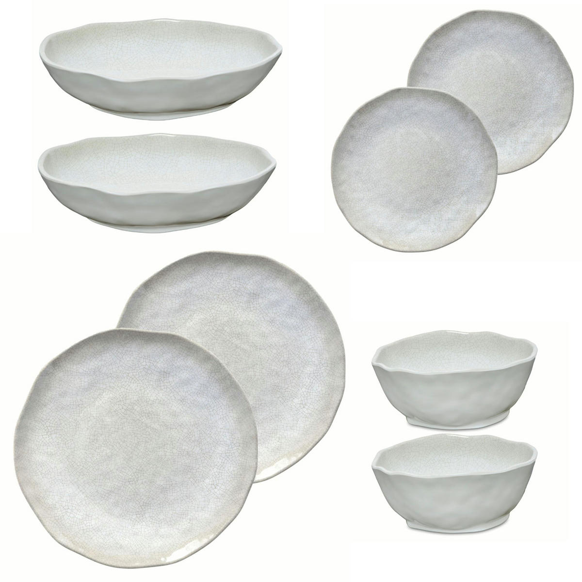 GESCHIRRSET 8-teilig Atmosfera Taube Melamin - Currygelb, Kunststoff (21/2.5/21cm) - Rose & Tulipani