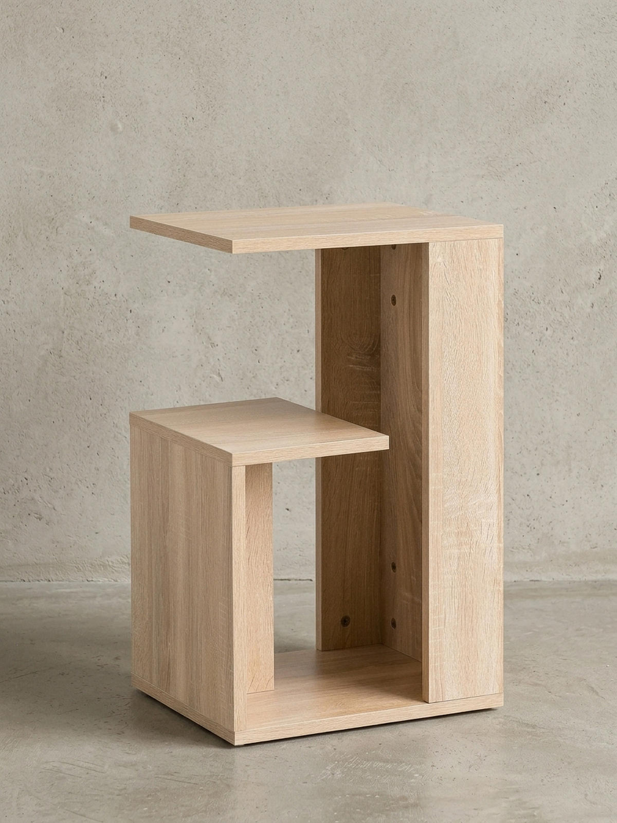 BEISTELLTISCH Holz 3 Ablagen Melaminbeschichtung BRENTA, Beige 35x30x61 cm - Beige, Holz (30/35/61cm) - KADIMA DESIGN