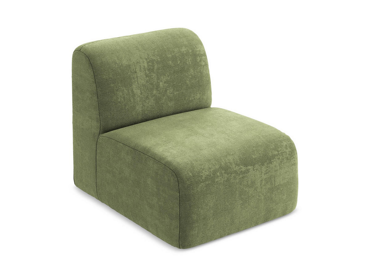 SOFAELEMENT Chenille Stoff Grün - Schwarz/Grün, Holzwerkstoff/Kunststoff (70/75/94cm) - Makamii