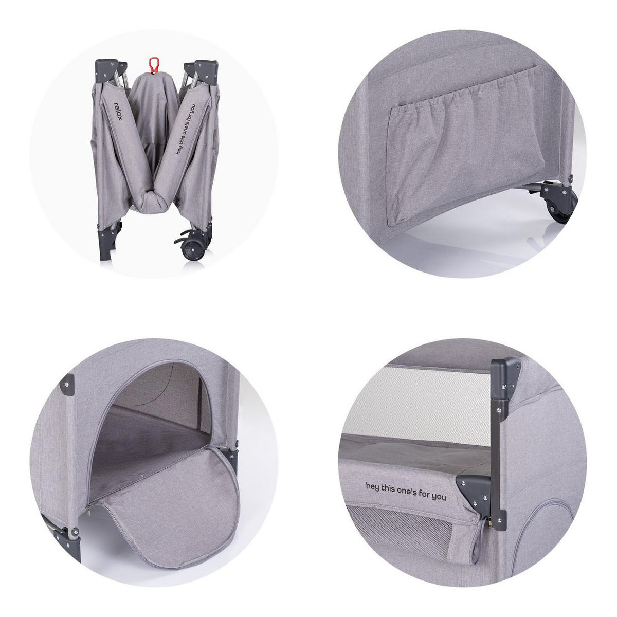 REISEBETT Relax Leinen 2 Ebenen beige braun Tasche, Reißverschluss, Räder, faltbar - Beige, Kunststoff (60/120cm) - Chipolino