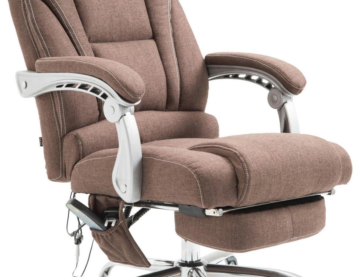 BÜROSTUHL Pacira, Stoff mit Massagefunktion Braun - Braun, Textil/Metall (68/127/64cm) - TPFLiving
