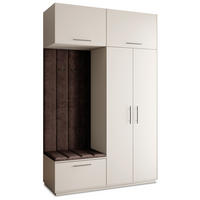 GARDEROBENSCHRANK REMA 150/240/60 cm Modern Garderobe-Set Kaschmir - Kaschmir/Braun, Holzwerkstoff (150/240/60cm) - MASSENO
