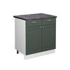 KÜCHENUNTERSCHRANK Fame-Line Grün-Gold Landhaus 80 cm, AP Anthrazit - Weiß/Grün, Holzwerkstoff (80/82/60cm) - Vicco