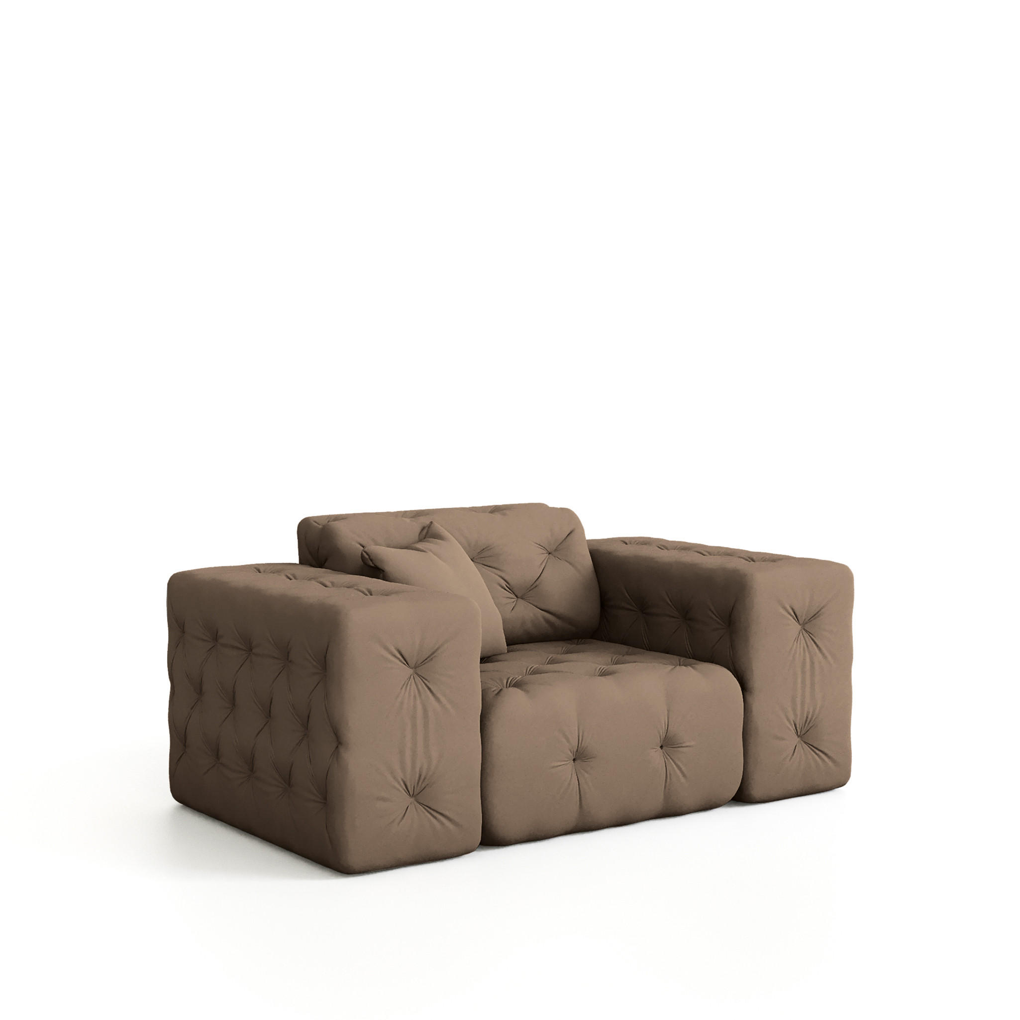 SESSEL Chantal - Taupe, Holzwerkstoff/Textil (121/78/96cm) - Fun Möbel