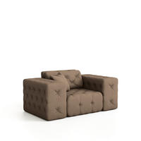 SESSEL Chantal - Taupe, Holzwerkstoff/Textil (121/78/96cm) - Fun Möbel