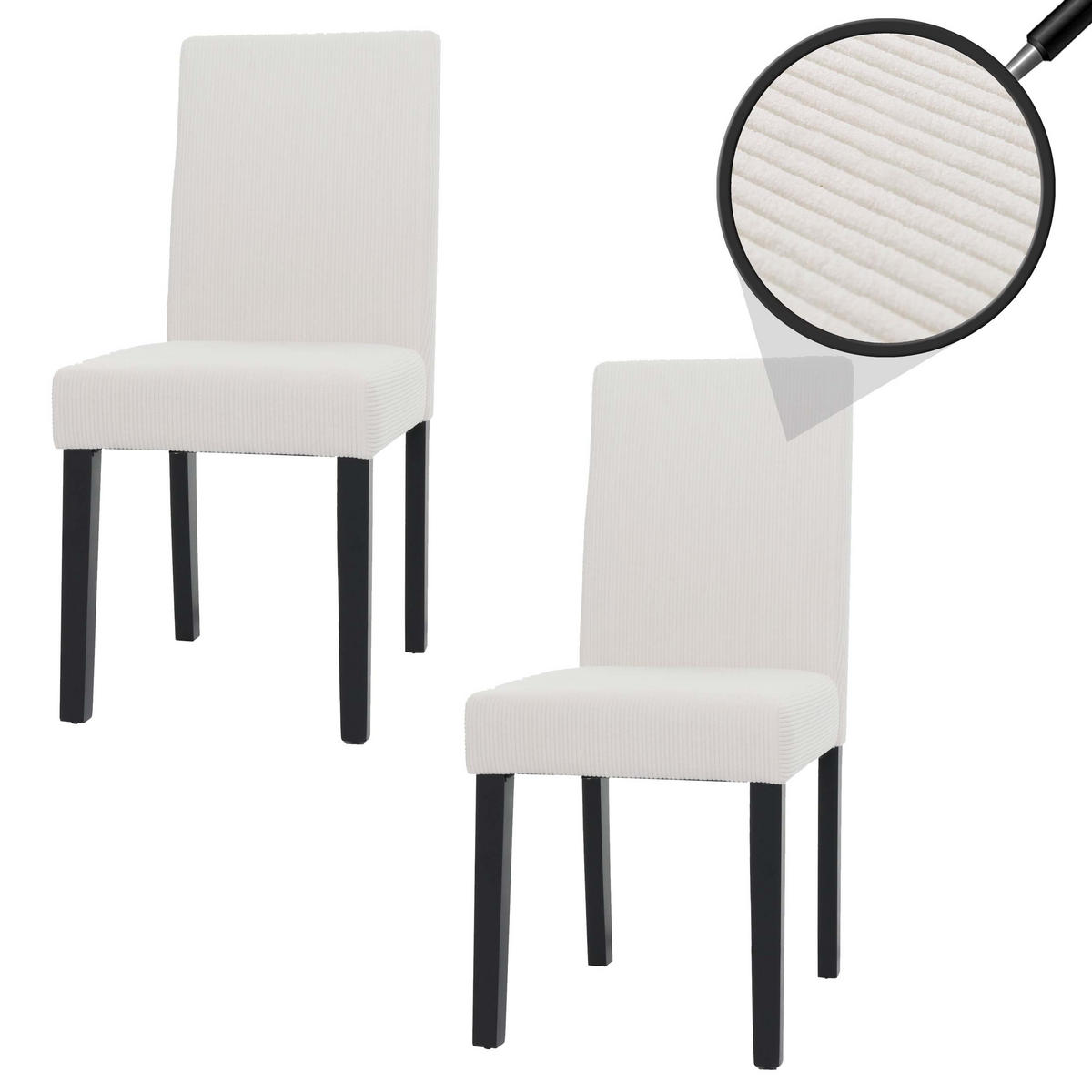 ESSZIMMERSTUHL Cremeweiß 2er-Set - Weiß, Textil (42/90/50cm) - MCW