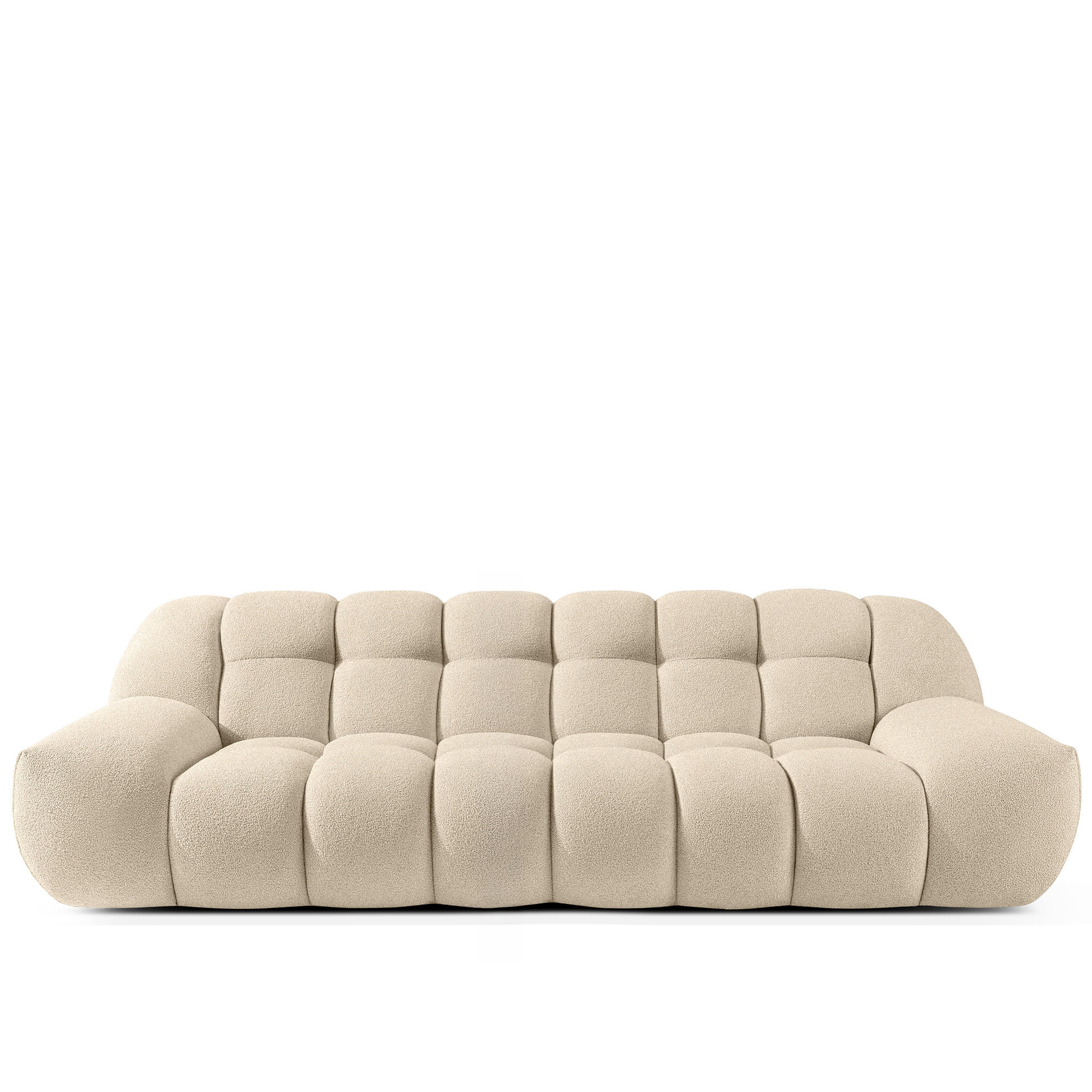 EINZELSOFA VENA Bouclé, Hellbeige - Beige, Holz/Textil (254/72/105cm) - KONSIMO®