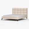 POLSTERBETT SISI, Lattenrost, ohne Bettkasten, gepolsterte Kopfstütze 160/200 in Creme - Creme/Schwarz, Holz/Textil (160/200cm) - imoebel24