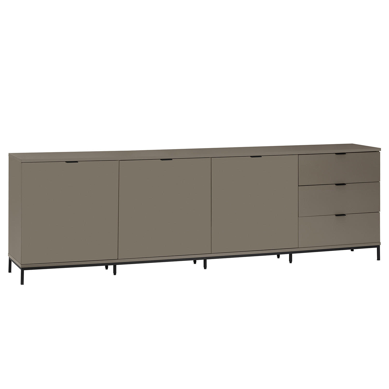 SIDEBOARD - MDF / Metall - Taupe/Schwarz, Holzwerkstoff/Metall (240/74/40cm) - home24