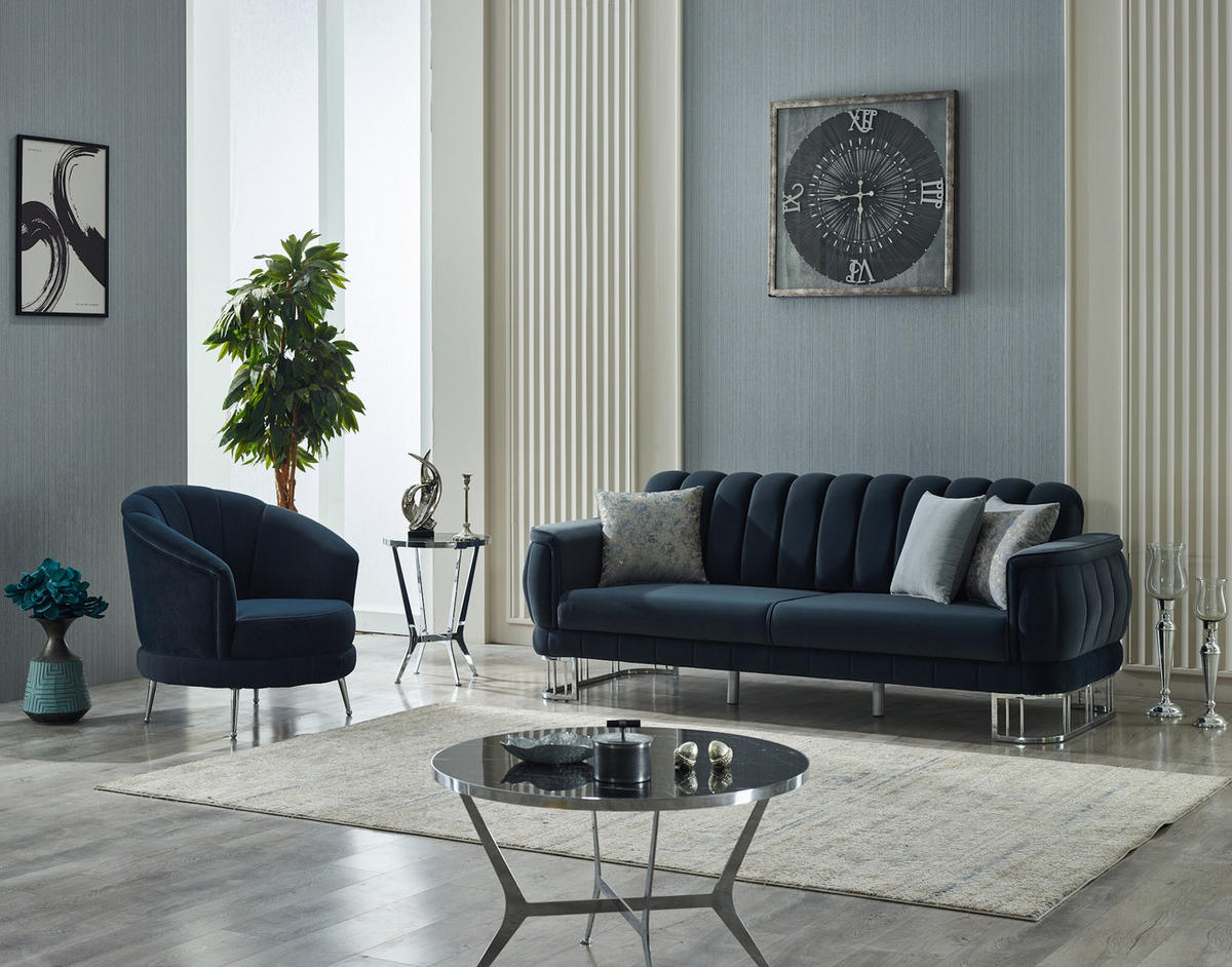 SITZGARNITUR Apollon Anthrazit Stellvariante:2+1 - Anthrazit, Holz/Textil (170/85/95cm) - Villa Möbel