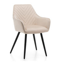 STUHL VASTO gepolstert mit Steppung - beige - Samt Velours - Ecru/Beige, Textil/Metall (58/87/60cm) - NEW HOME