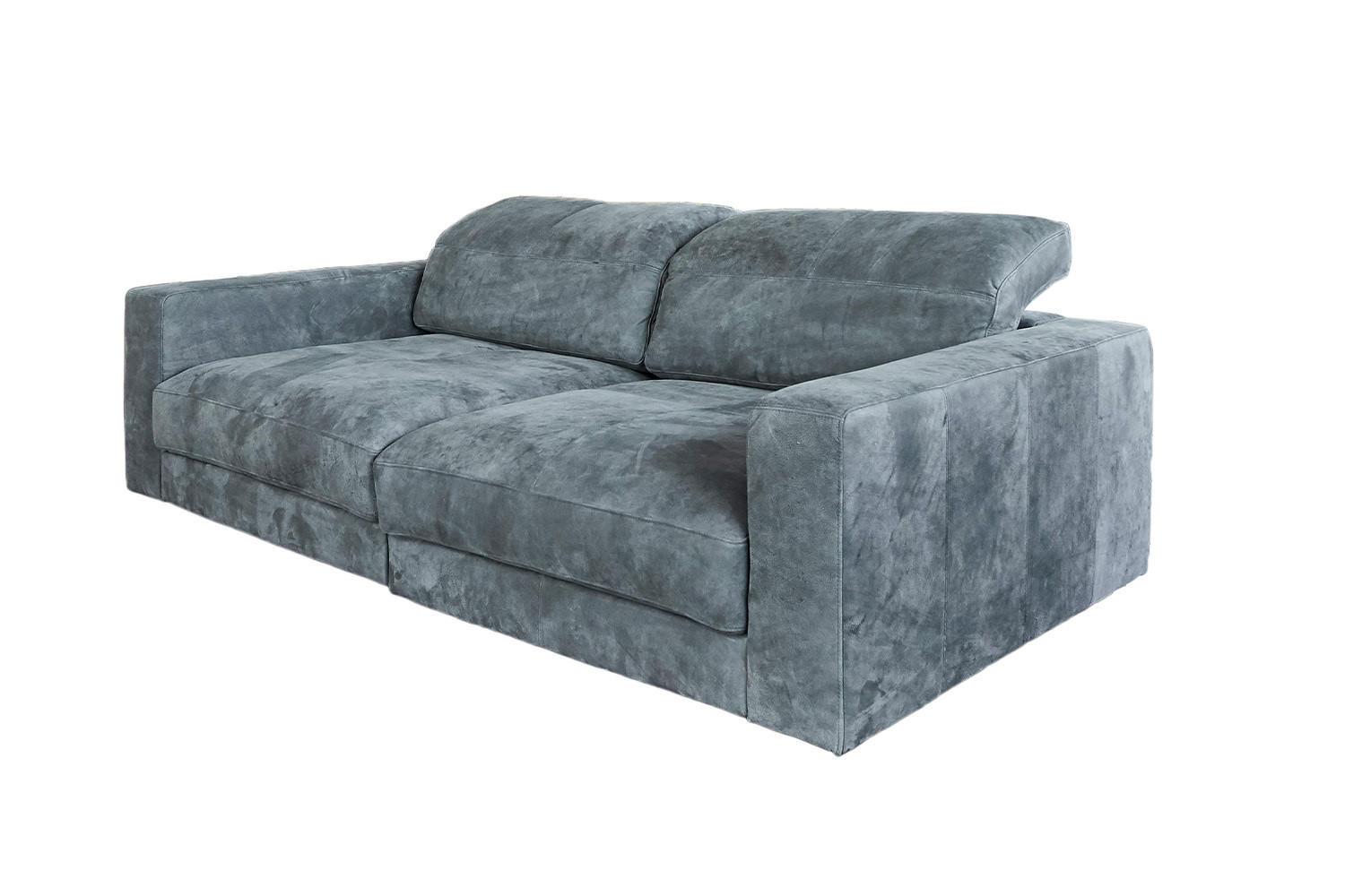 LEDERSOFA GIGANT Anthrazit Leder - Anthrazit/Schwarz, Leder (295/86/148cm) - KAWOLA
