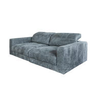LEDERSOFA GIGANT Anthrazit Leder - Anthrazit/Schwarz, Leder (295/86/148cm) - KAWOLA