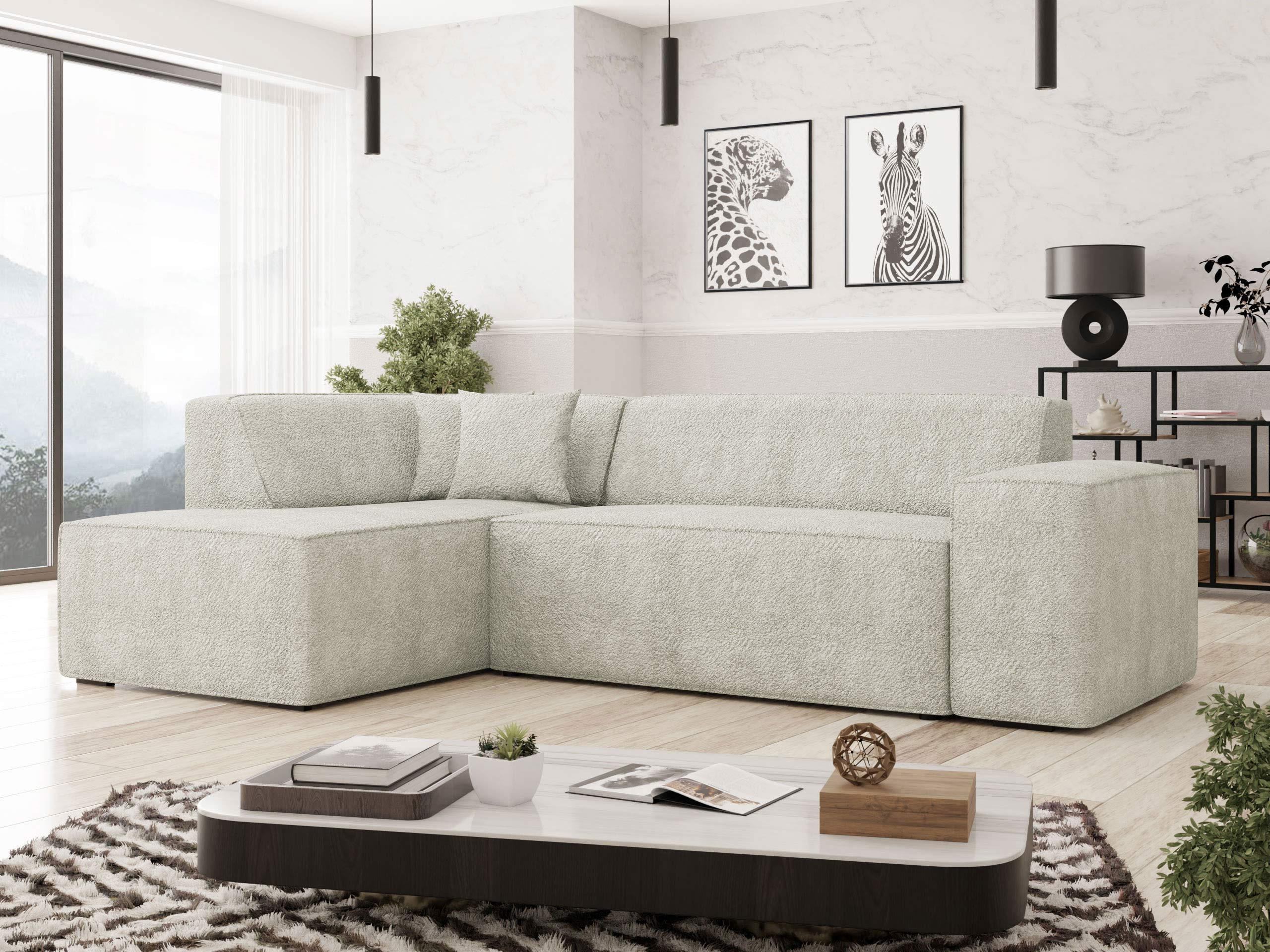 ECKSOFA Lordin, Seite: Links - Creme, Holz/Textil (267/205cm) - MIRJAN24