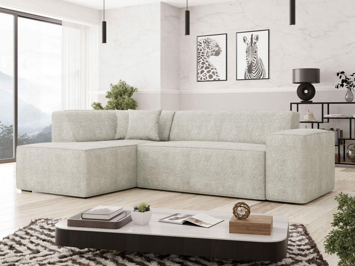 ECKSOFA Lordin, Seite: Links - Creme, Holz/Textil (267/205cm) - MIRJAN24