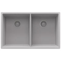 UNTERBAUSPÜLE GRANIT London Twin, 2-er set Grau 76/47 cm 2 Becken + Ablauf-Set ab 80er Unterschrank - Grau, Kunststoff (76/20/47cm) - Primagran