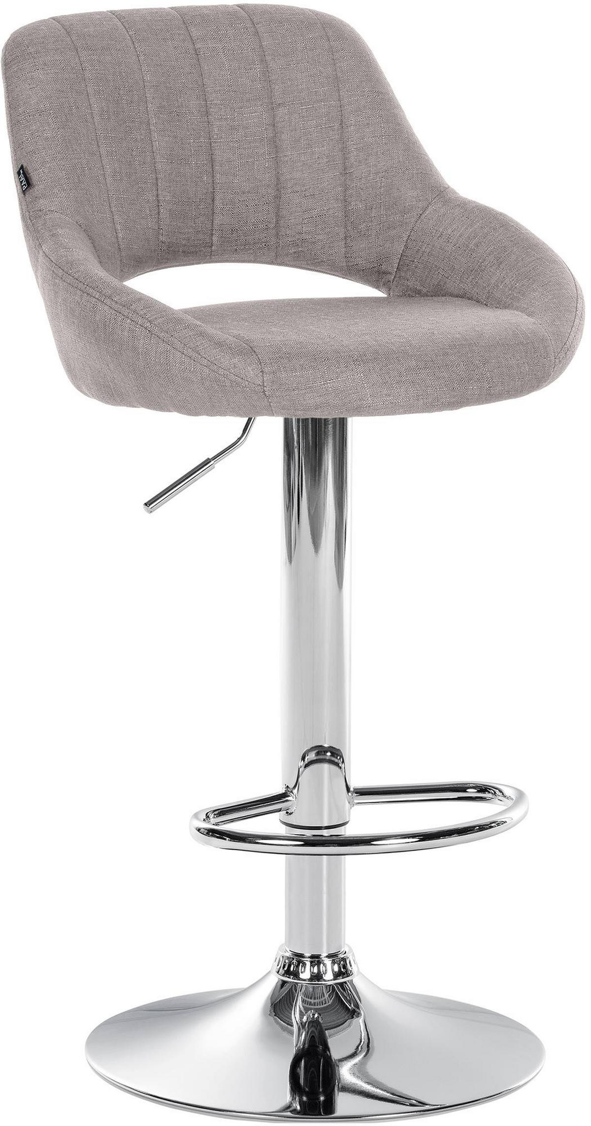 BARHOCKER Stoff Grau - Chromfarben/Grau, Textil/Metall (46.5/85/48cm) - CLP