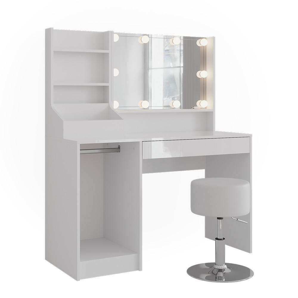 Vicco TOALETNÍ STOLEK Sherry Bílá/bílý vysoký lesk 119.8 cm 5 dílů