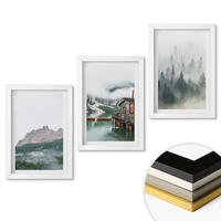 WANDBILDER 3er-Set - 20x30 cm Weißer Rahmen - Berge, See, Hütte, Nebel - Weiß, Kunststoff (20/30cm) - ArtPrintCave