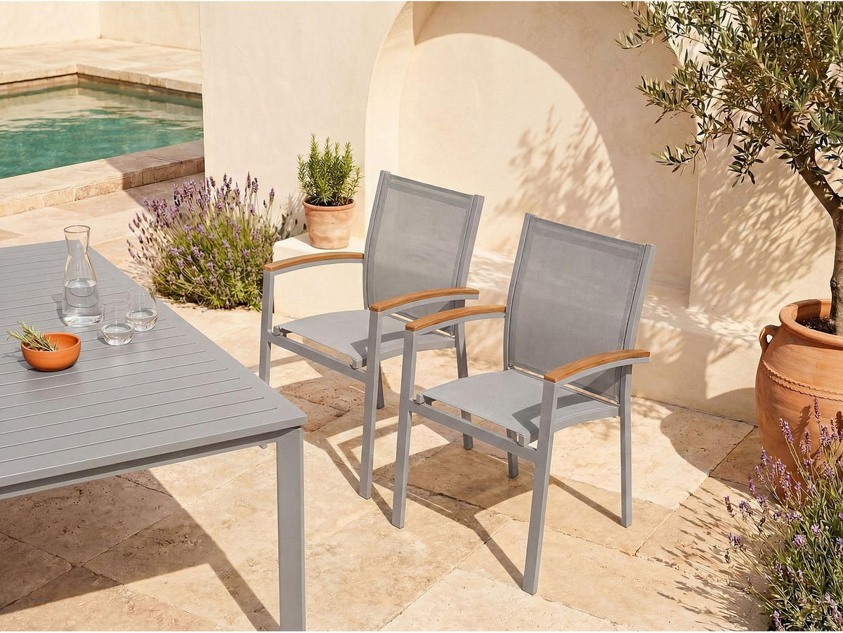 GARTENSTUHL - 2 Personen - metall - taupe Taipivai - Taupe, Metall (55/89/61cm) - Vente-Unique