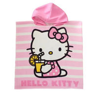 BADEPONCHO Hello Kitty Gestreift Rosa 50 x 100 cm - Rosa, Textil (Einheitsgrößenull) - Hello Kitty