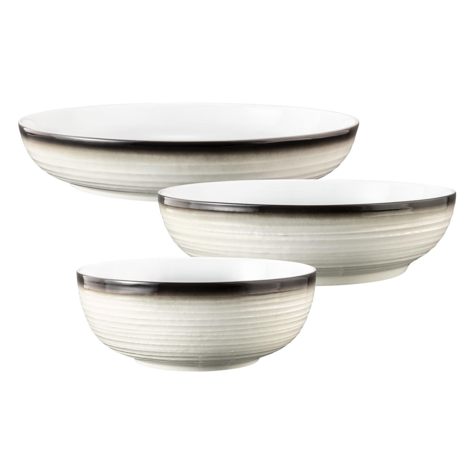 FOODBOWL SET Terra Corso 3er Set - Beige/Grau, Keramik (1cm) - Seltmann Weiden