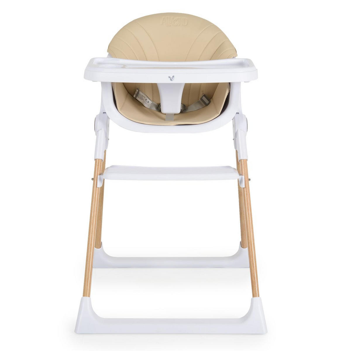 KINDERHOCHSTUHL Almond beige Holzoptik klappbar Doppeltablett Sicherheitsgurt - Beige, Metall (54/84/64cm) - Cangaroo
