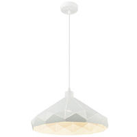 HÄNGELEUCHTE gemusterter Lampenschirm Weiß - Weiß, Metall (40/40/120cm) - Globo Lighting