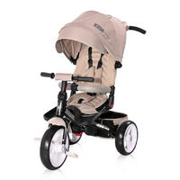 DREIRAD Jaguar 4 in 1 hellbraun Schiebestange Sitz drehbar, verstellbar, Faltdach - Braun, Metall (120/53/103cm) - Lorelli