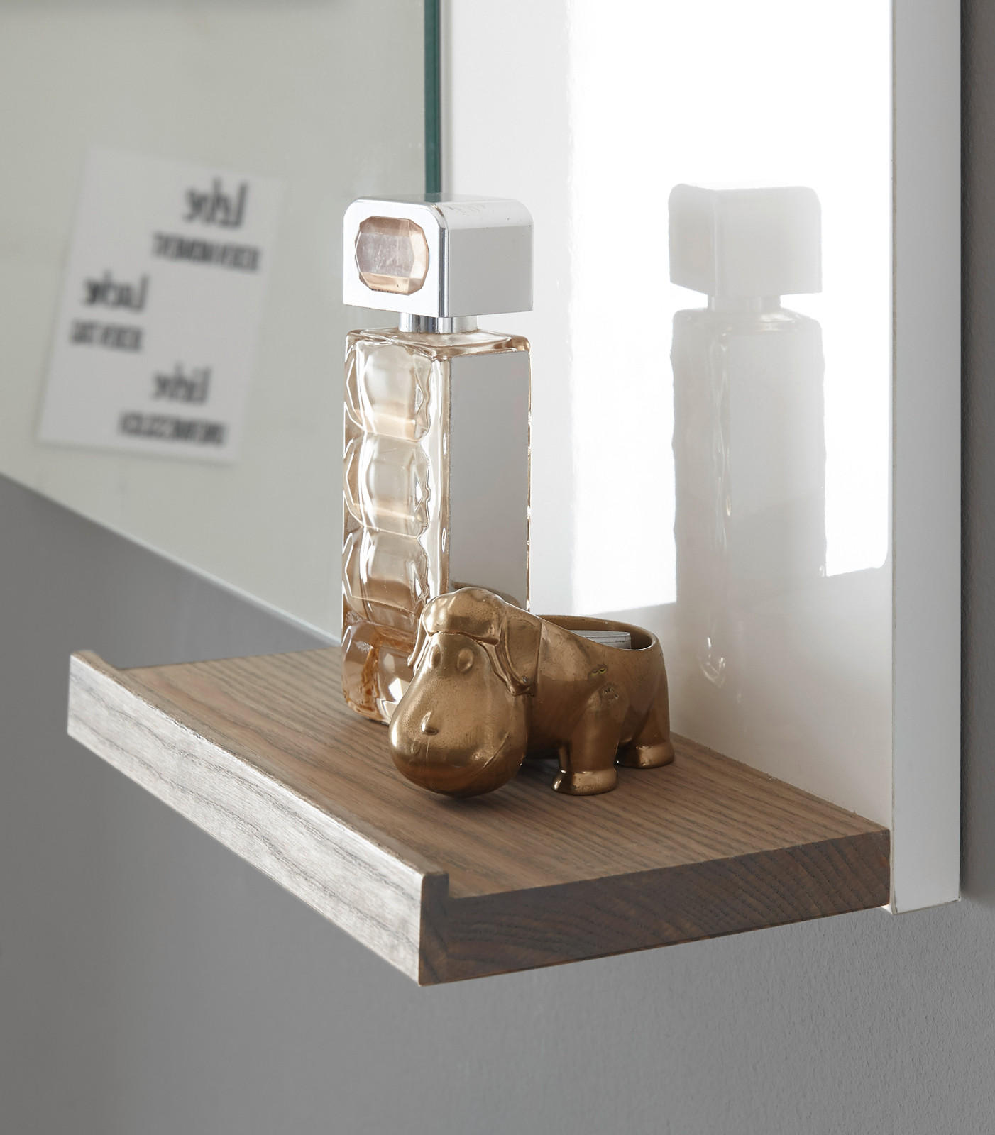 Thumbnail - Furn.Design Badspiegel, Weiß Hochglanz, Eiche, Holzwerkstoff, Eiche, Rechteckig, 60x65x12 cm, FSC 100%, Spiegel, Wandspi...