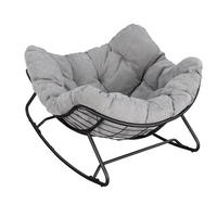 SCHAUKELSTUHL in Ei-Form für Balkon und Wohnzimmer - Hellgrau, Textil (102.5/77/75cm) - Kaket