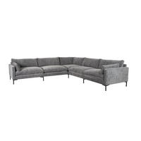 ECKSOFA 7-SITZER Summer Anthrazit - Grau, Textil (318/31.8cm) - Zuiver